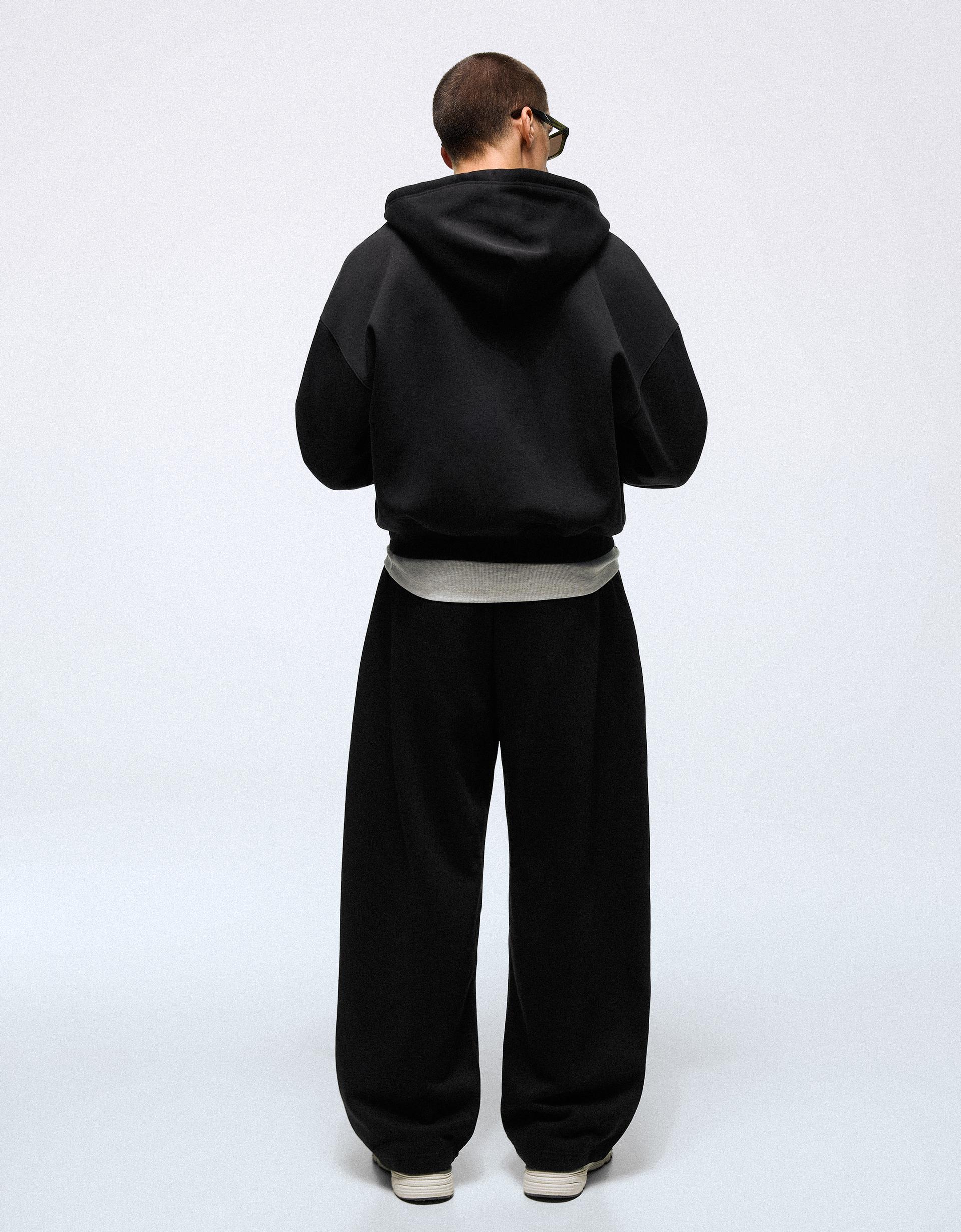 Bershka Pantalon balloon fit technique — Noir