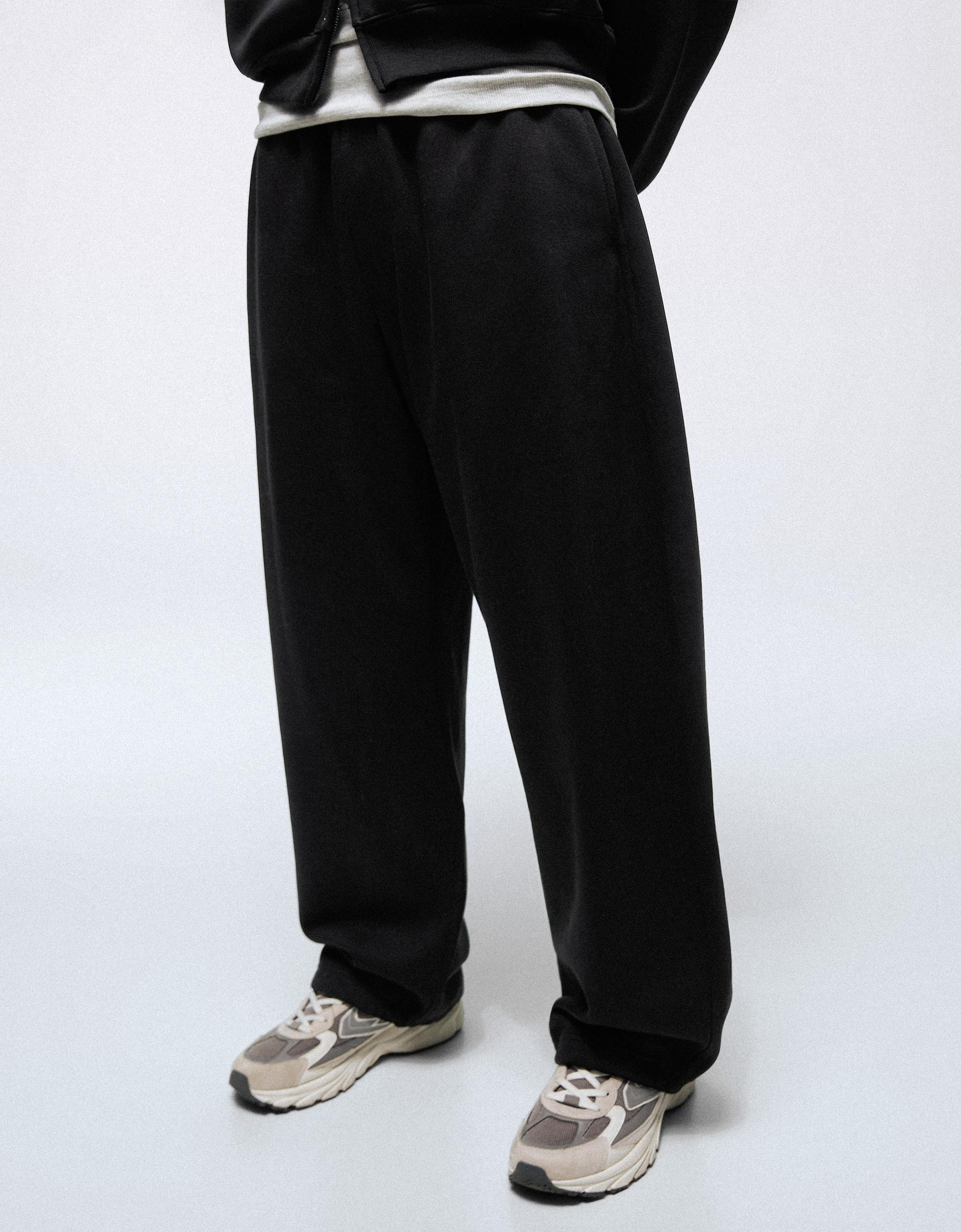 Bershka Pantalon balloon fit technique — Noir