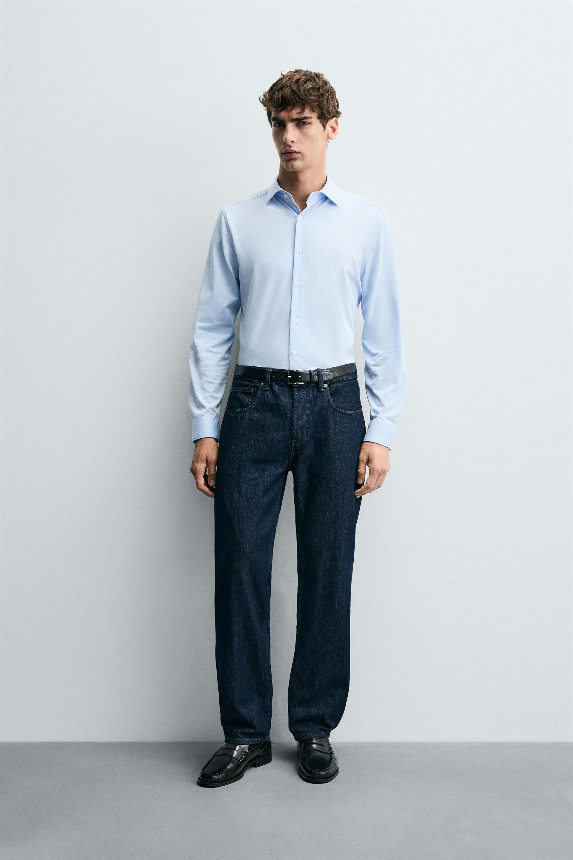 Zara CHEMISE regular fit — Bleu ciel