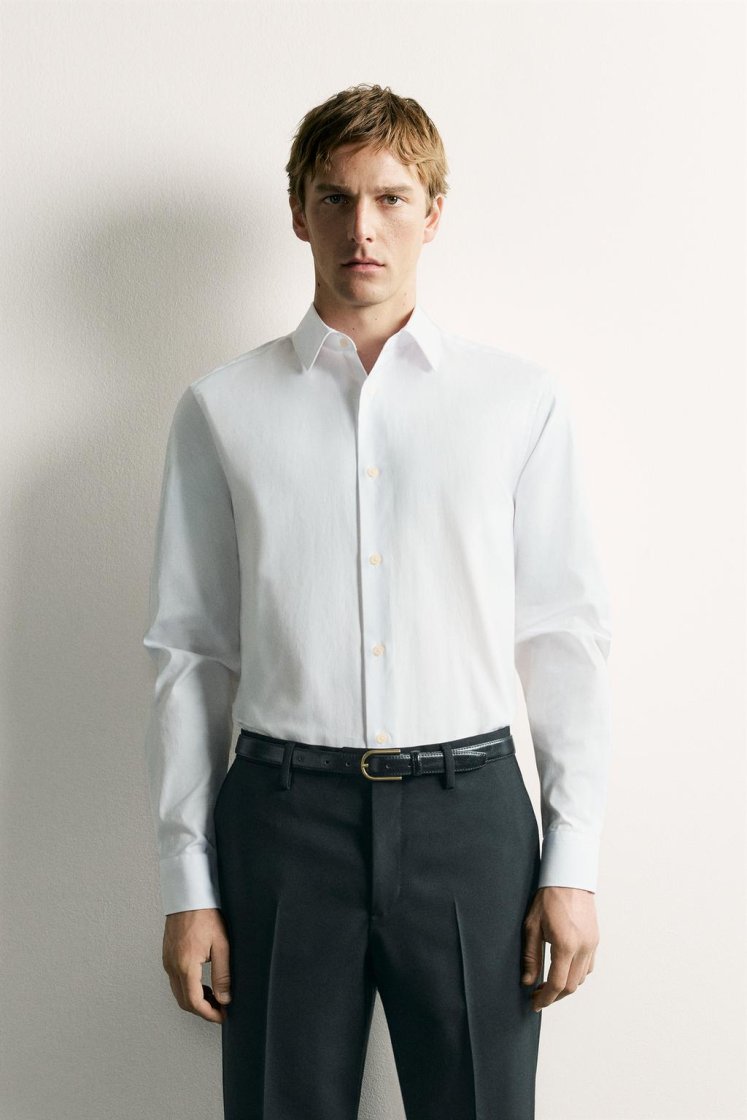 Zara CHEMISE regular fit — Blanc
