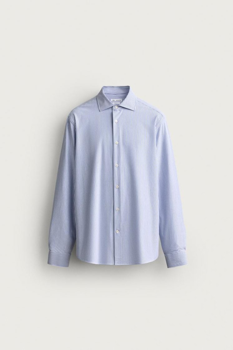 Zara CHEMISE regular fit — Bleu / Blanc