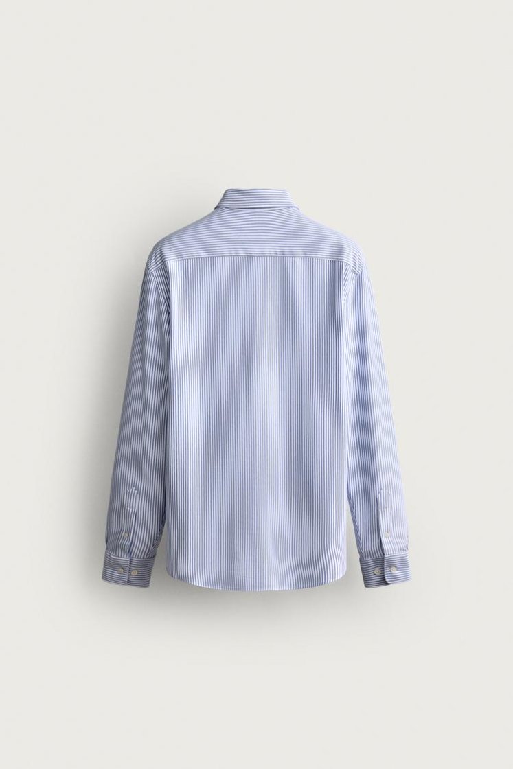 Zara CHEMISE regular fit — Bleu / Blanc