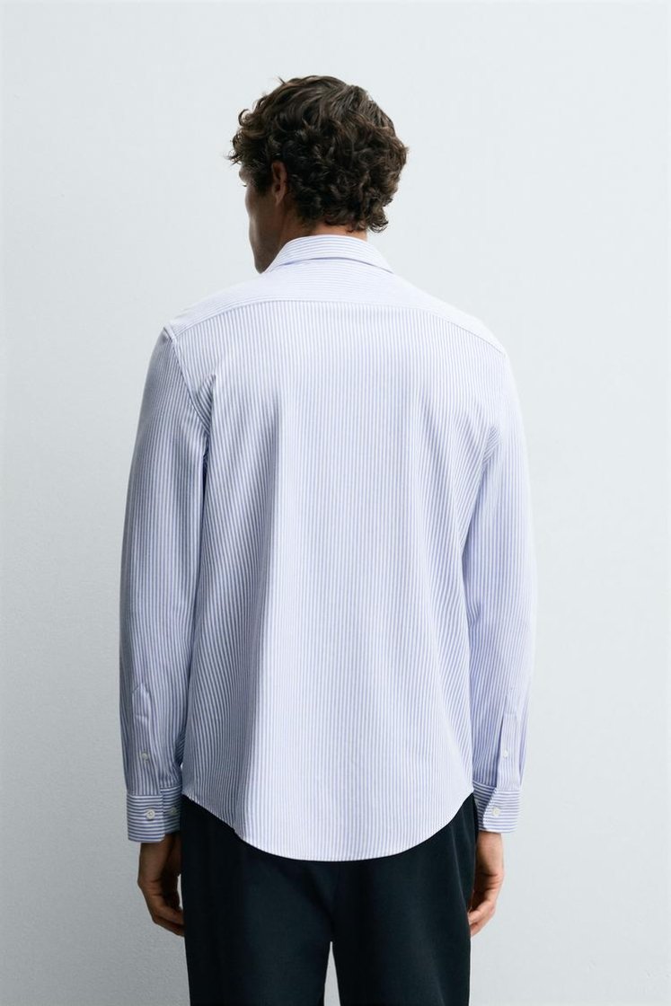 Zara CHEMISE regular fit — Bleu / Blanc