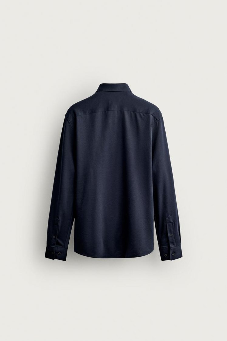 Zara CHEMISE regular fit — Bleu marine