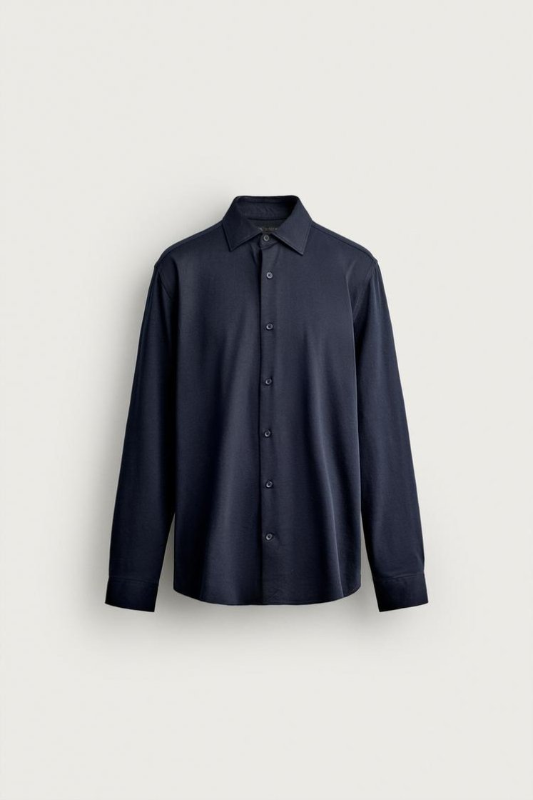 Zara CHEMISE regular fit — Bleu marine