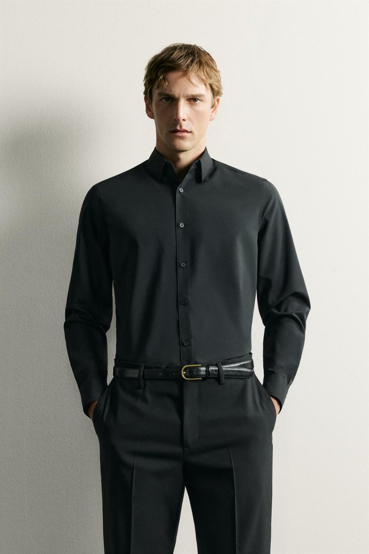 Zara CHEMISE regular fit — Noir