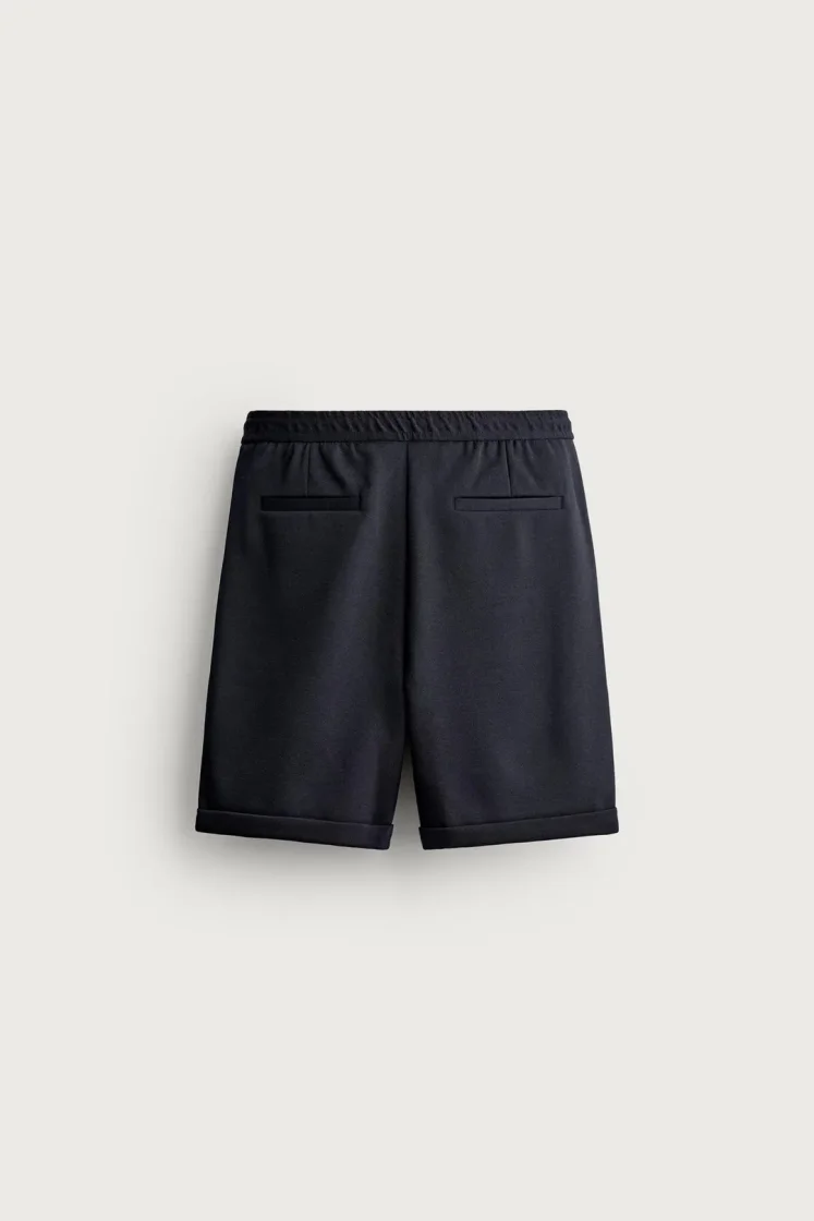 Zara Navy Drawstring Casual Shorts