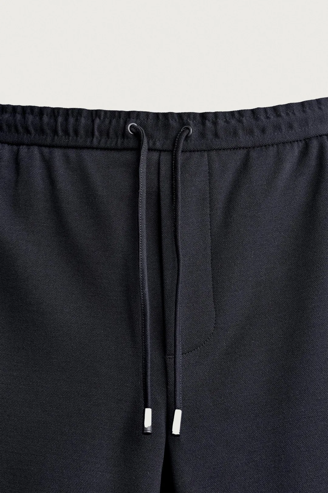 Zara Navy Drawstring Casual Shorts — Navy