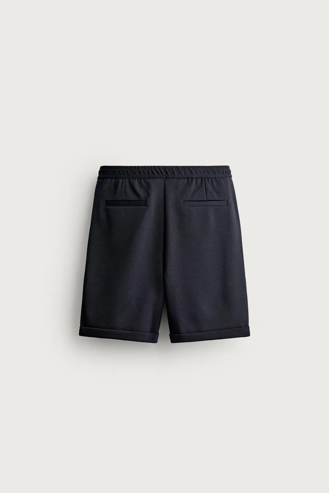 Zara Navy Drawstring Casual Shorts — Navy
