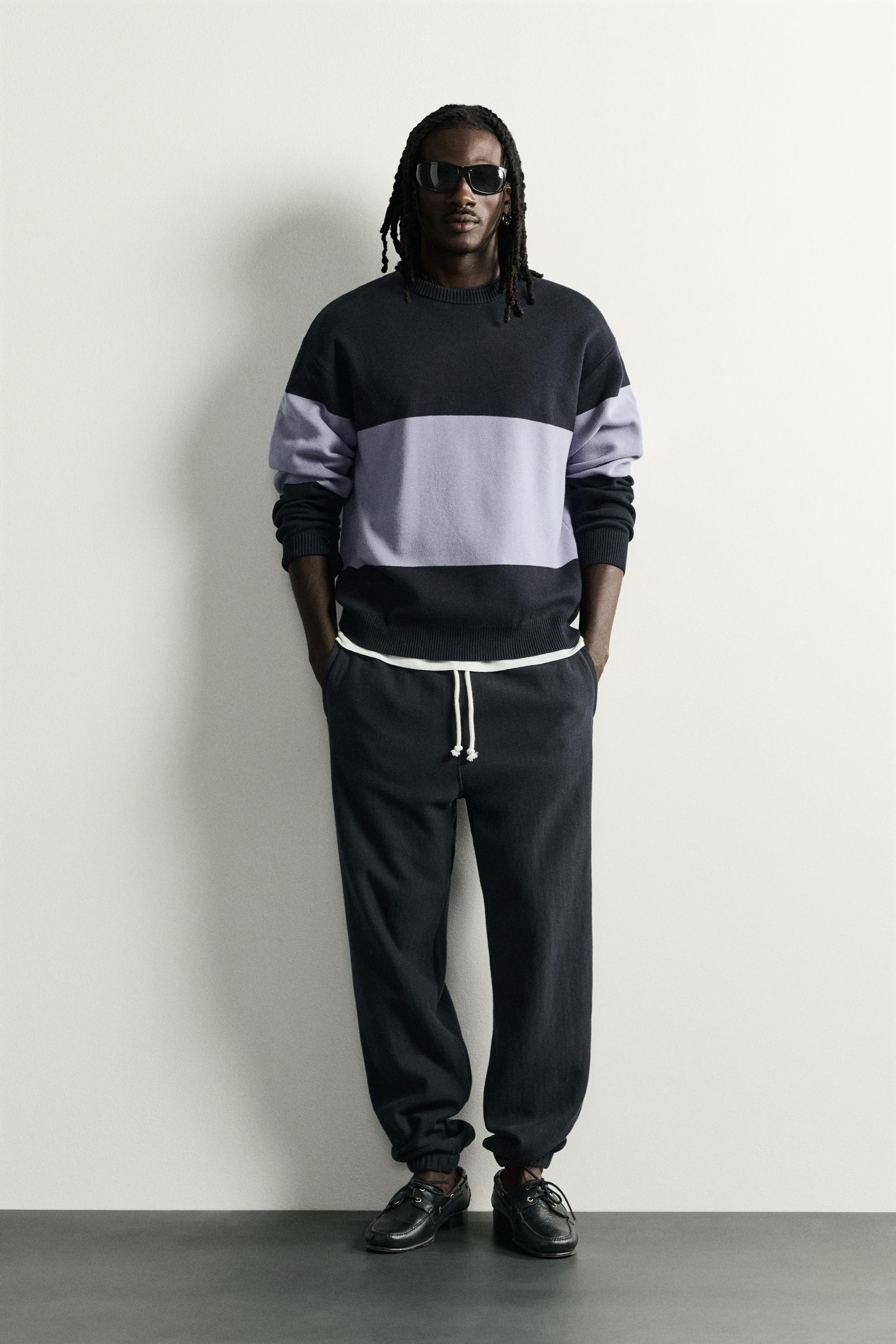 Zara Soft Relaxed Knit Pullover — Bleu / Bleu marine