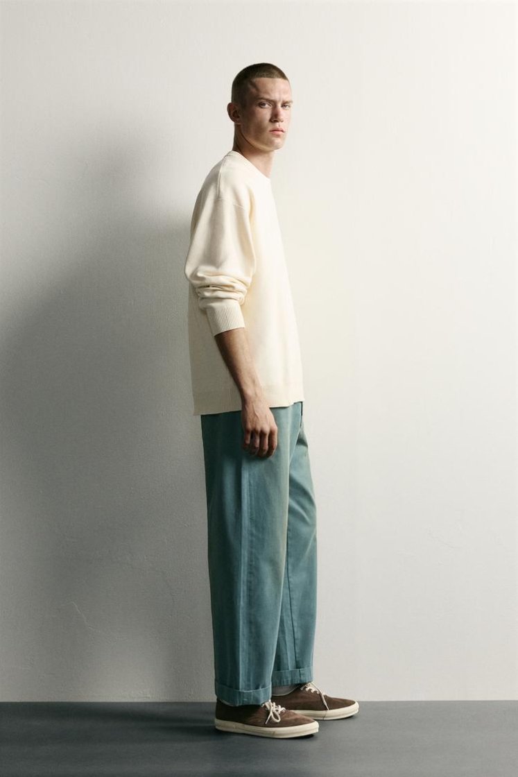 Zara Soft Relaxed Knit Pullover — Blanc cassé