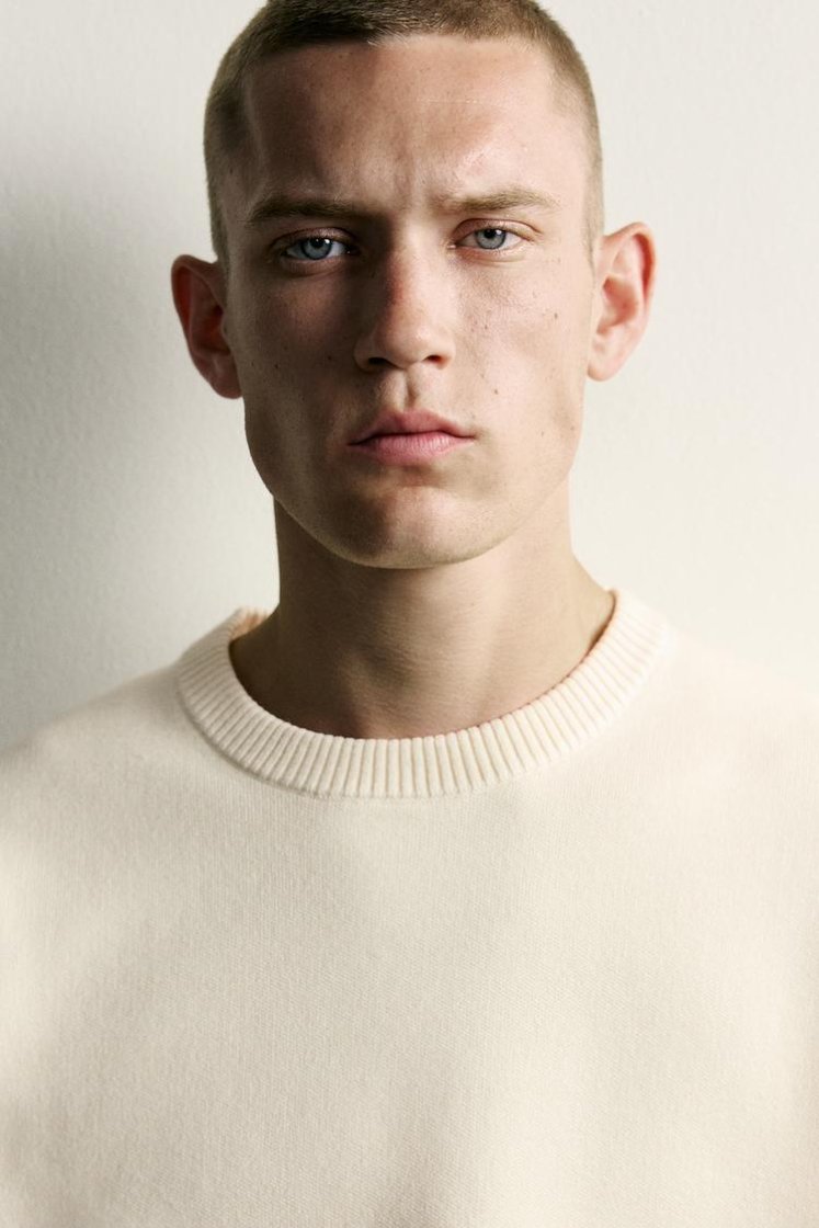 Zara Soft Relaxed Knit Pullover — Blanc cassé
