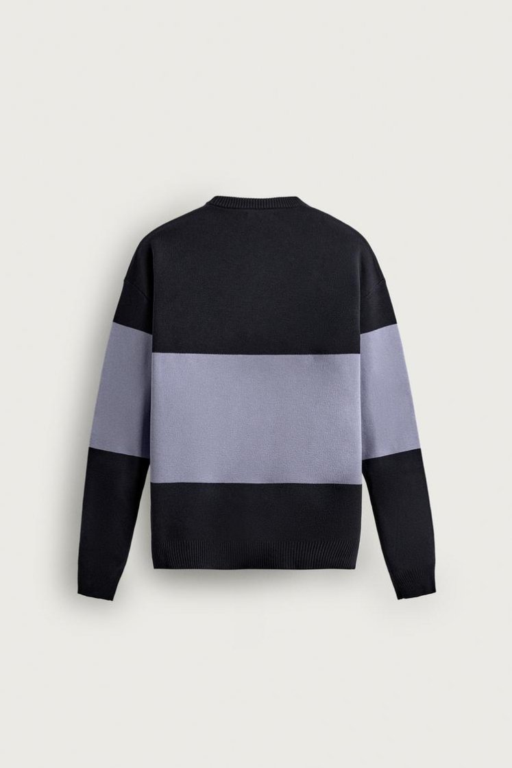 Zara Soft Relaxed Knit Pullover — Bleu / Bleu marine