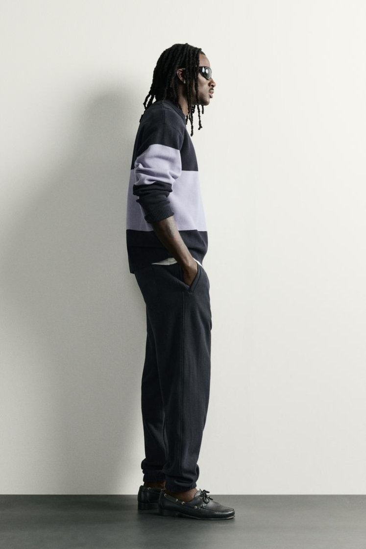 Zara Soft Relaxed Knit Pullover — Bleu / Bleu marine