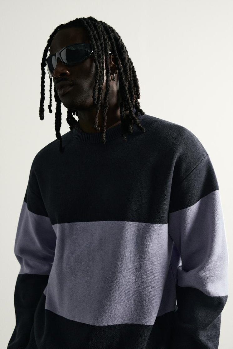 Zara Soft Relaxed Knit Pullover — Bleu / Bleu marine