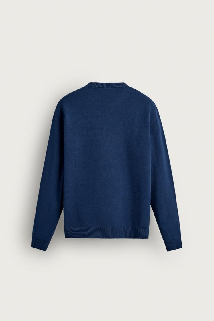 Zara Soft Relaxed Knit Pullover — Bleu roi