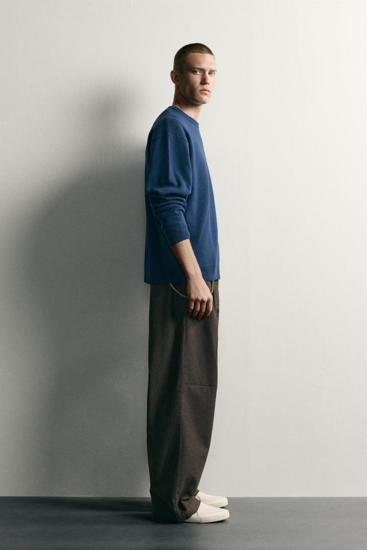 Zara Soft Relaxed Knit Pullover — Bleu roi