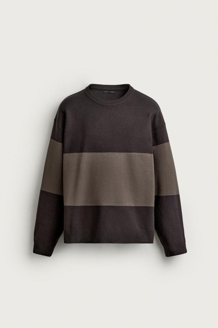 Zara Soft Relaxed Knit Pullover — Marron chocolat