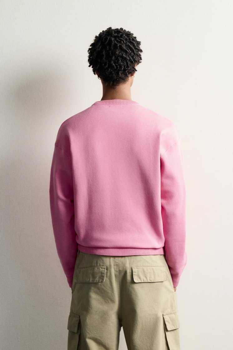 Zara Soft Relaxed Knit Pullover — Rose