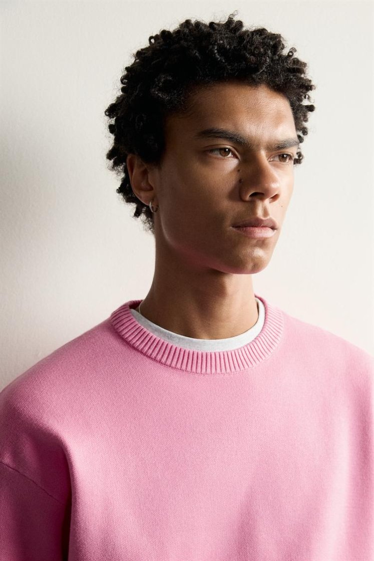 Zara Soft Relaxed Knit Pullover — Rose