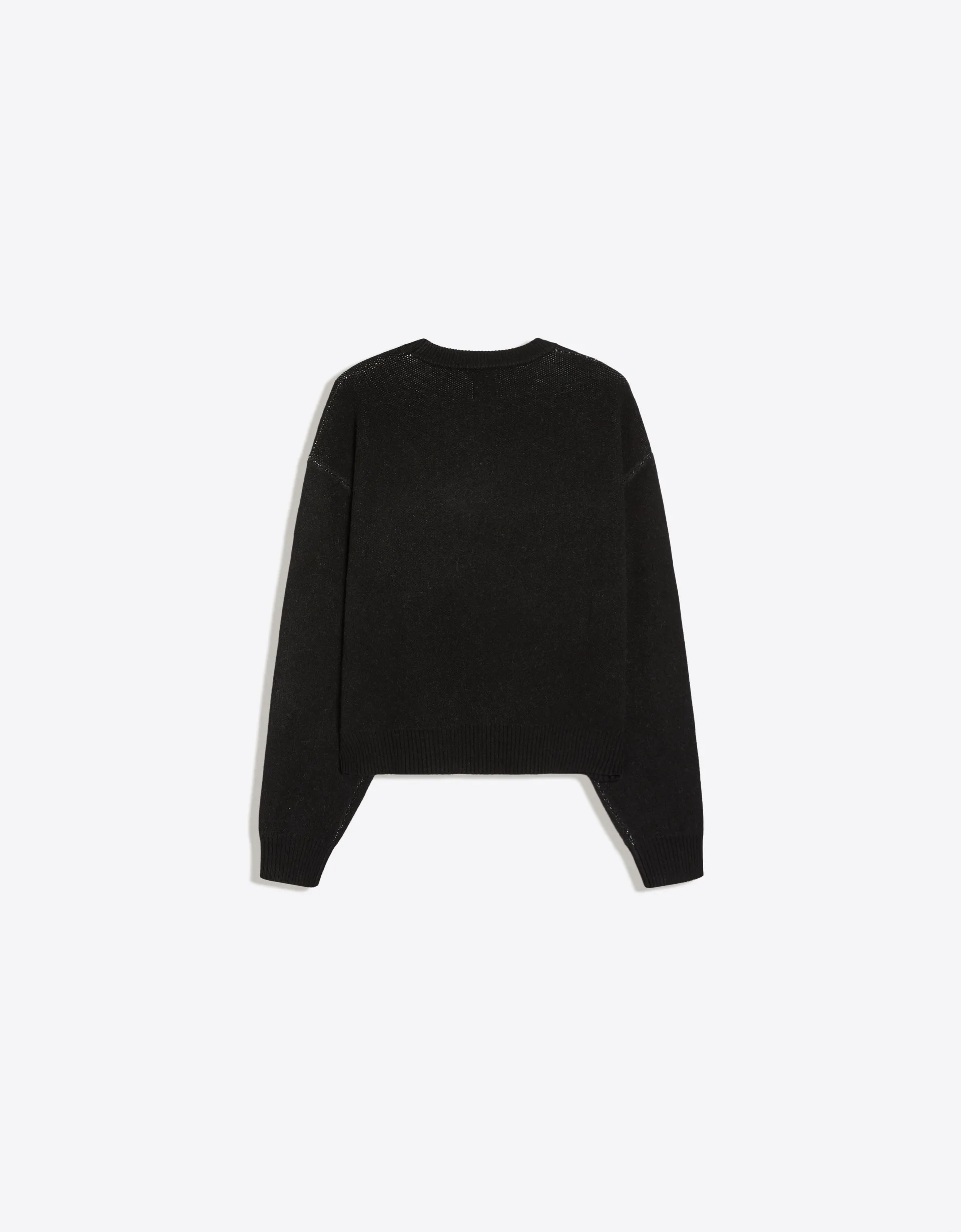Bershka Graphic Jacquard Sweater — أسود