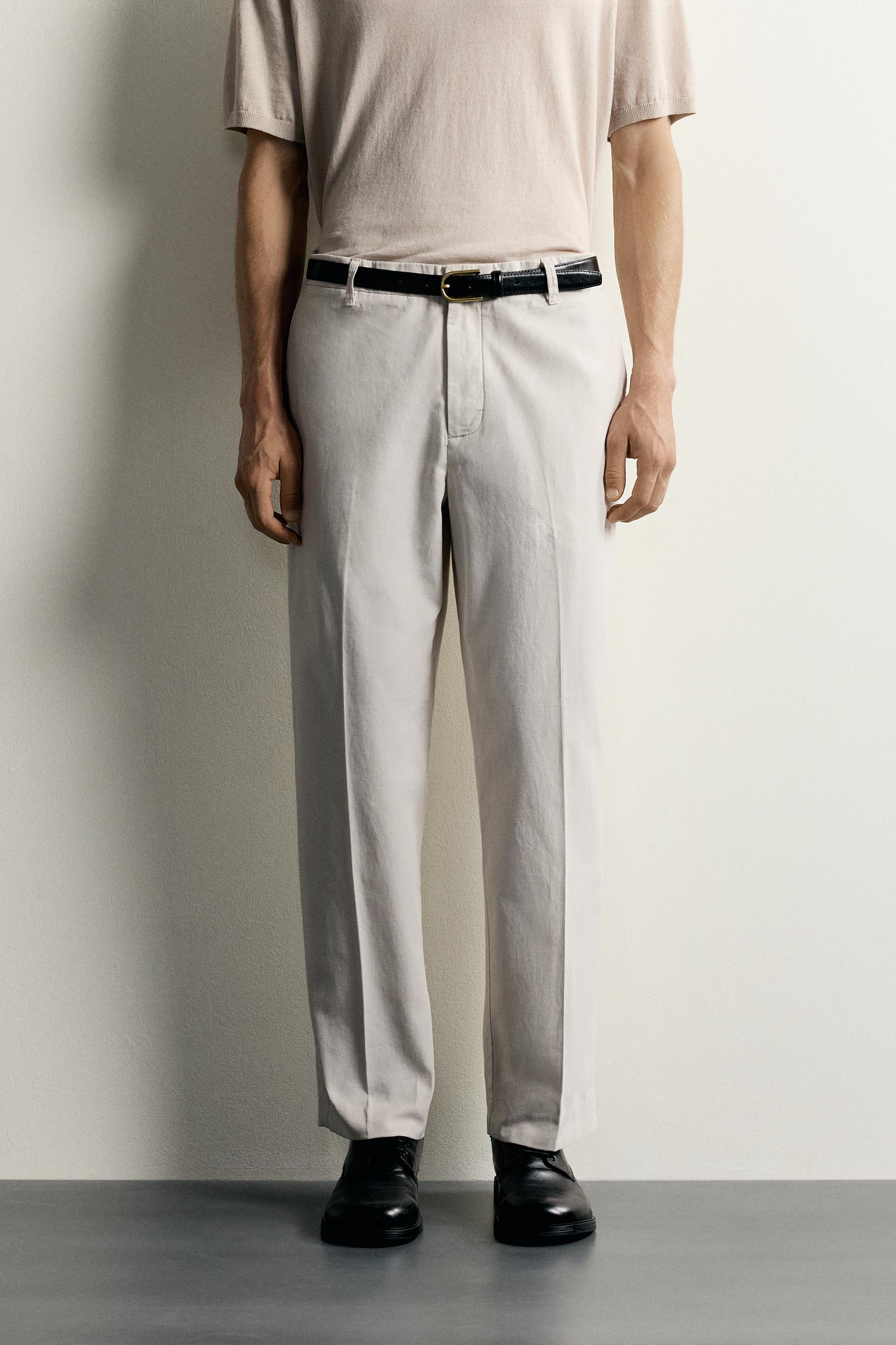 Pantalon Relax Délavé Coton-Lin