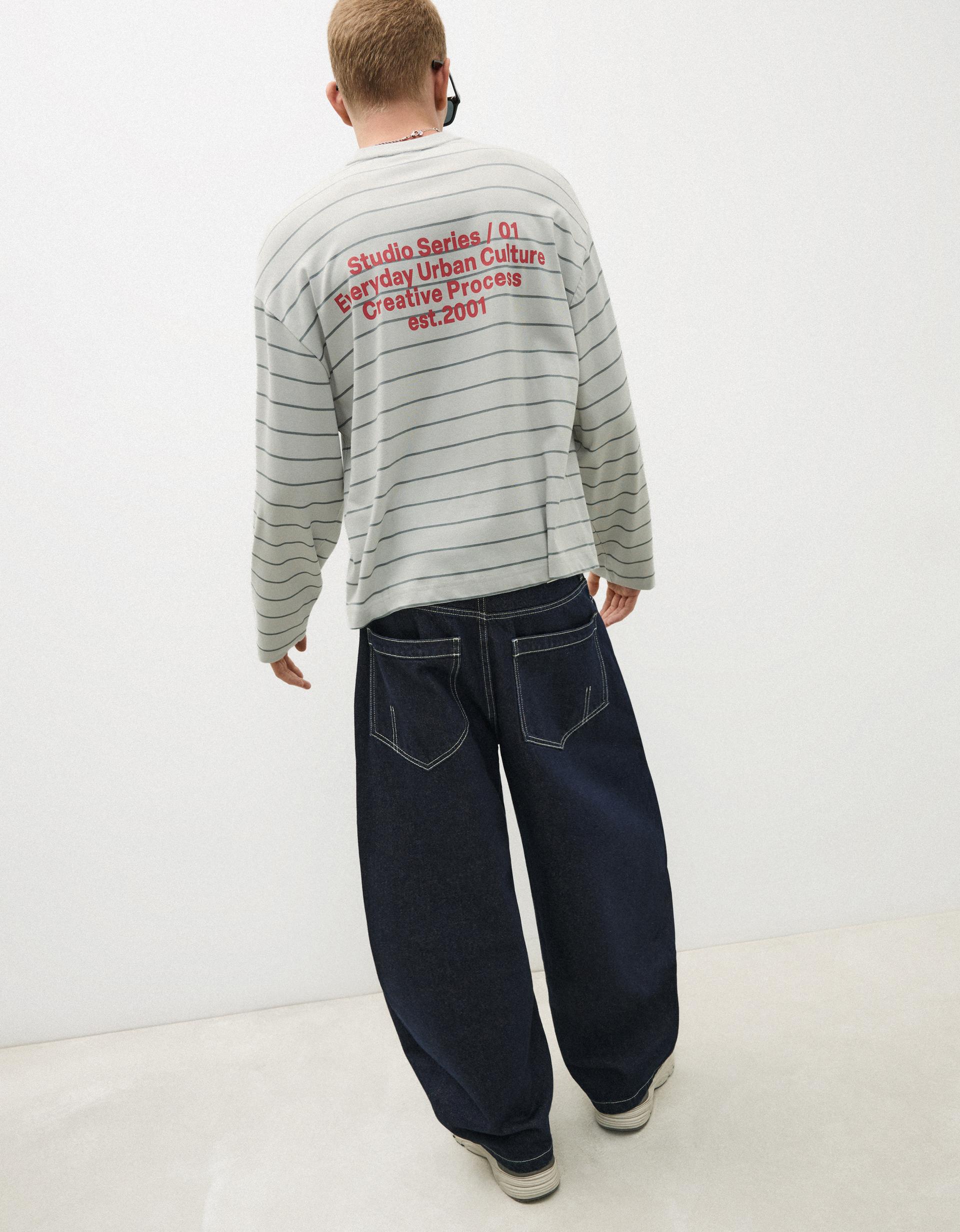 Bershka Jeans barrel fit — Marine