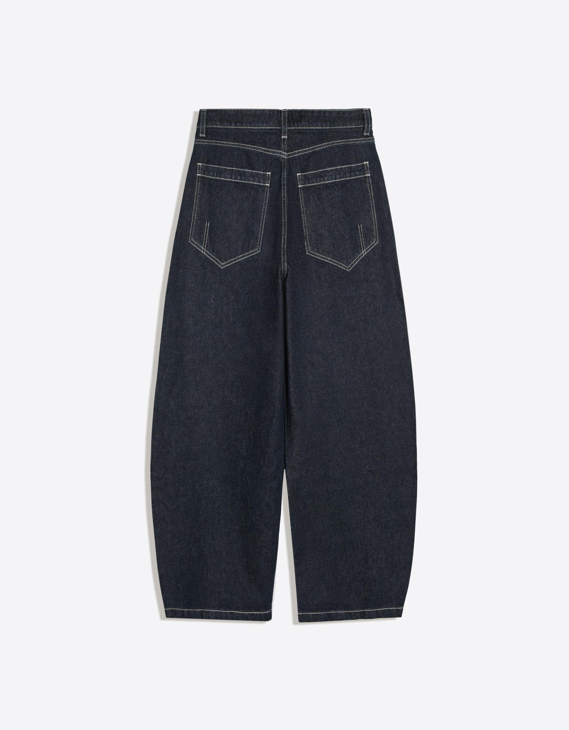 Bershka Jeans barrel fit — Marine