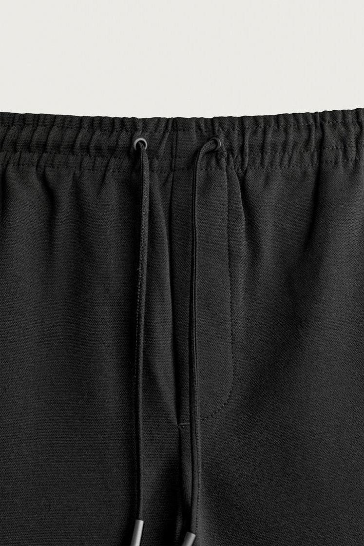 Zara Non-Iron Comfort Jogger Trousers — Black