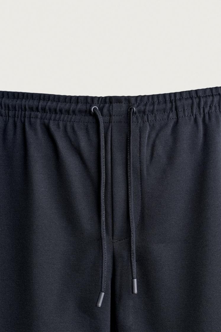 Zara Easy Care Regular Trouser — Bleu marine chiné