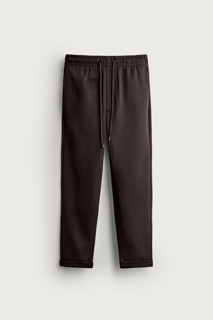 Zara Easy Care Regular Trouser — Chocolat