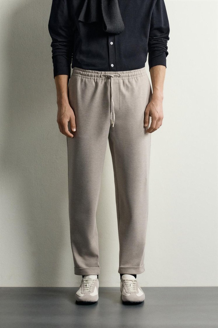 Zara Easy Care Regular Trouser — Marron foncé