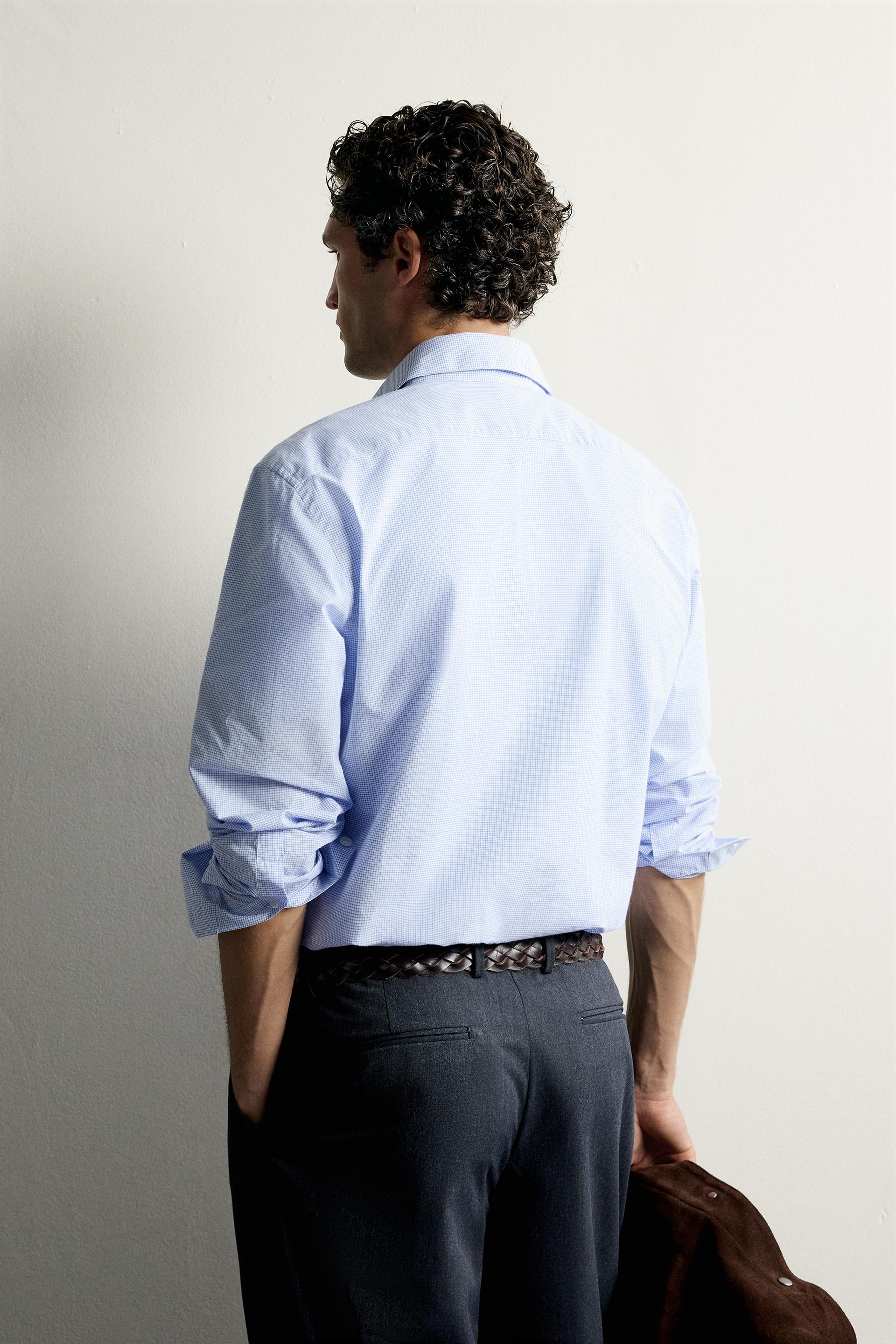 Zara Regular Check Shirt — Blue