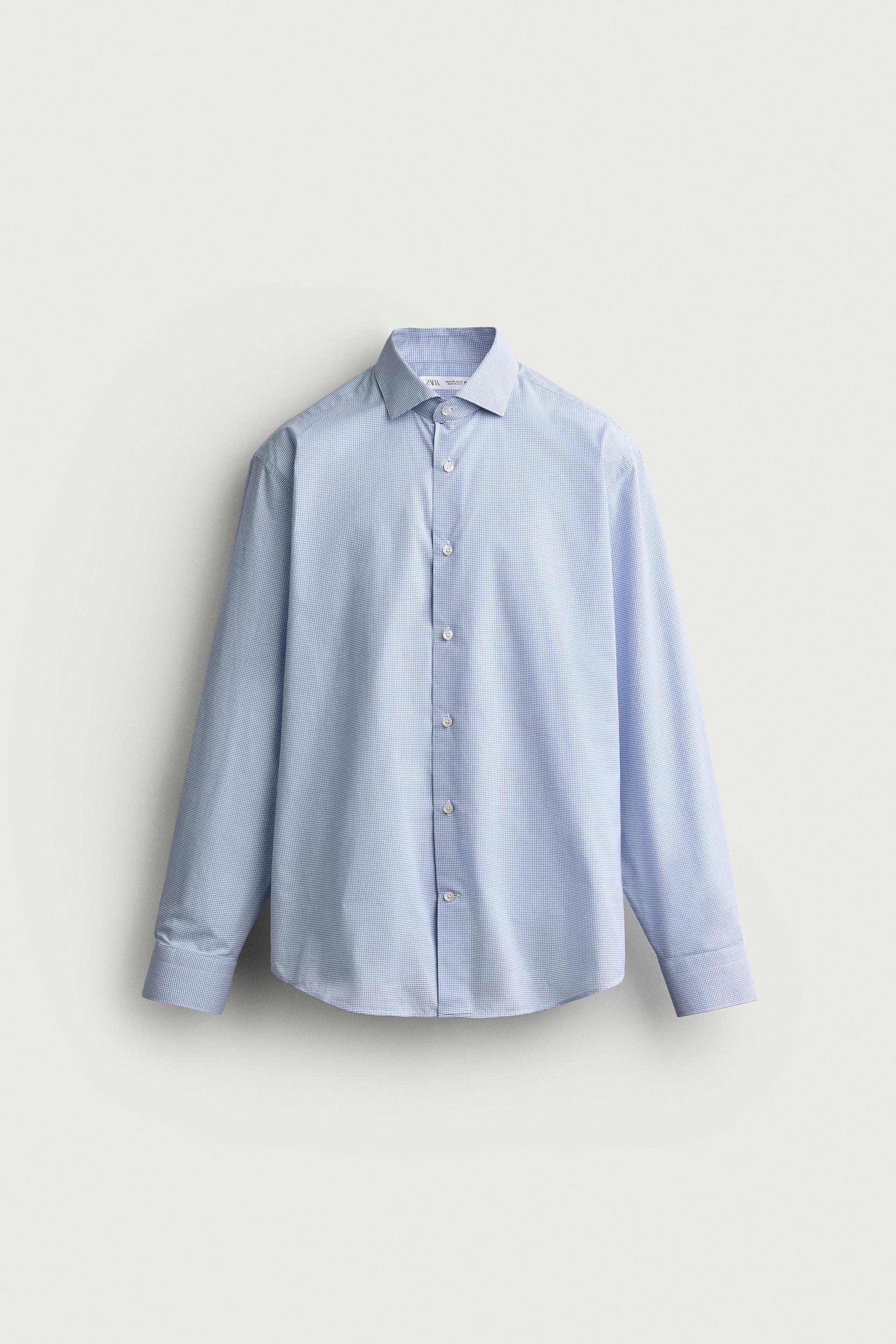 Zara Regular Check Shirt — Blue