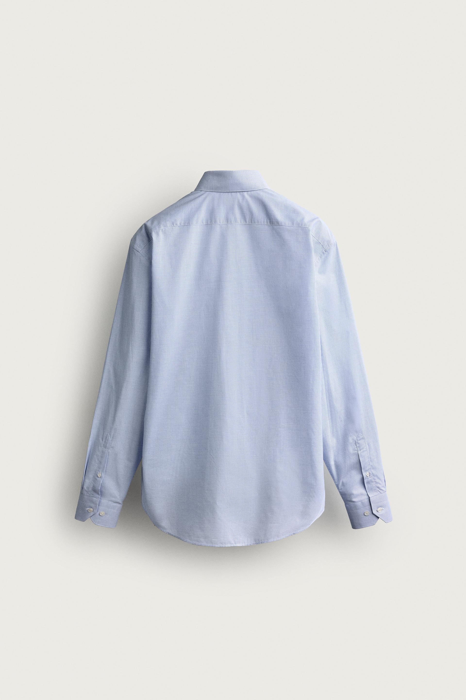 Zara Regular Check Shirt — Blue