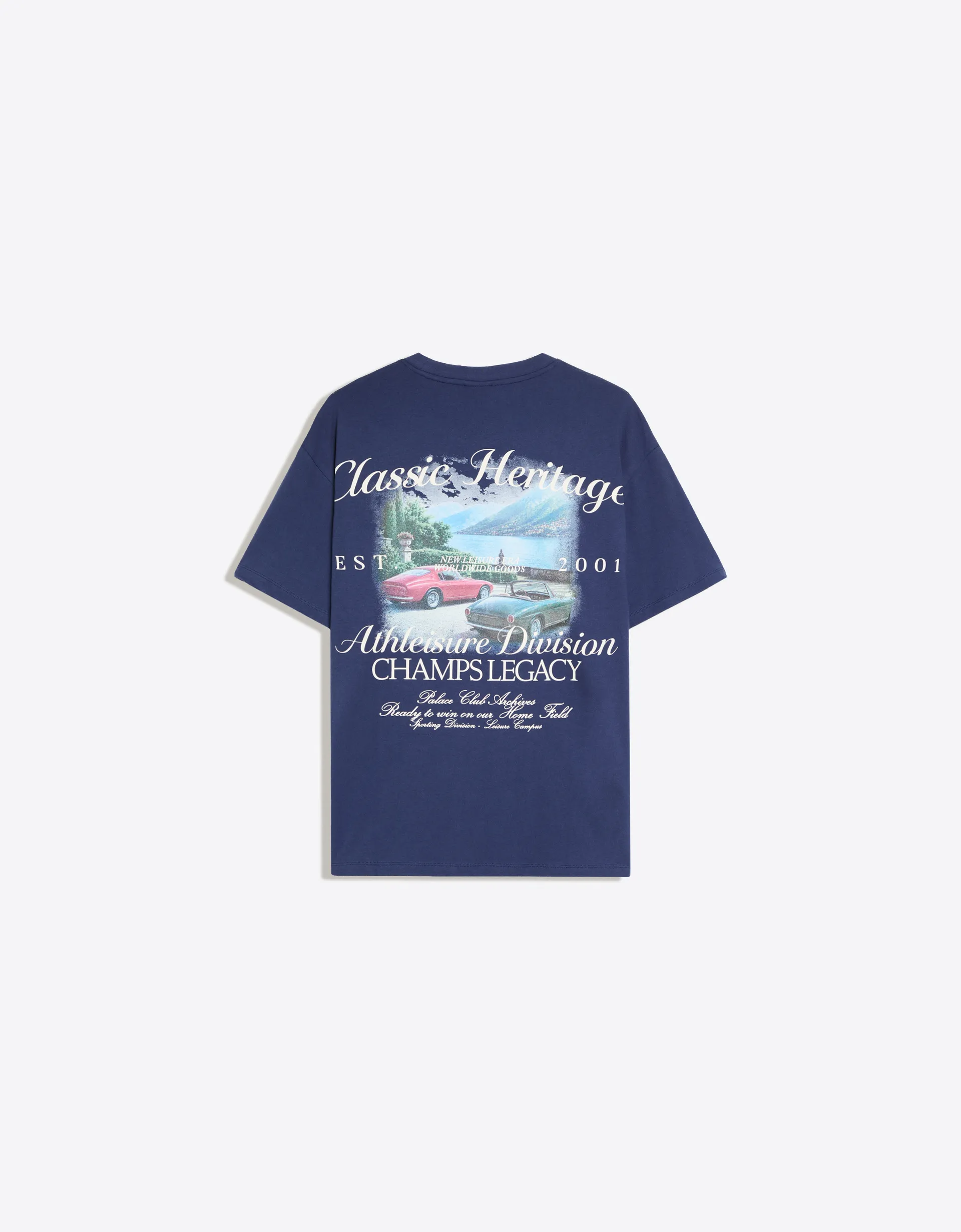 Bershka Relaxed Printed Tee — Marine