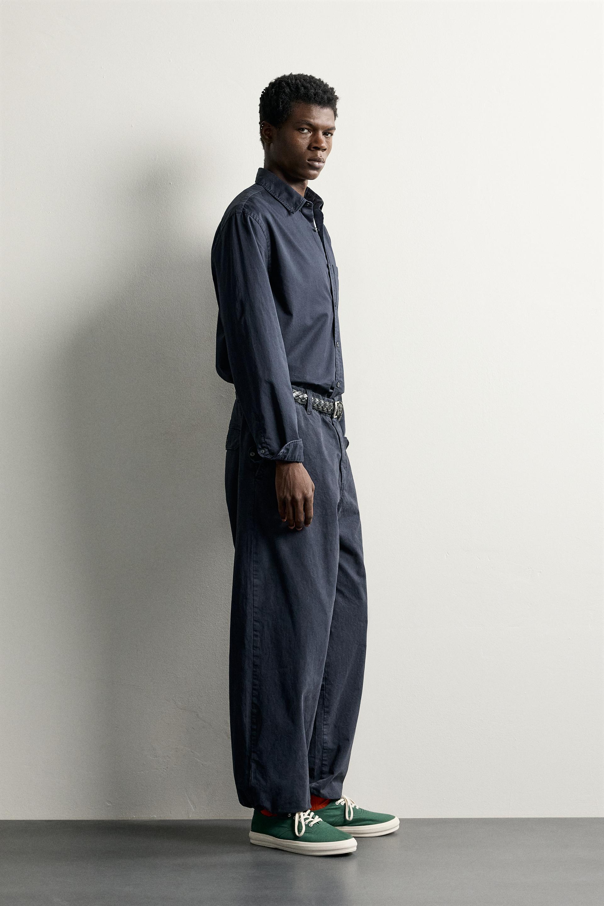 Zara Relaxed Pocket Shirt — Navy