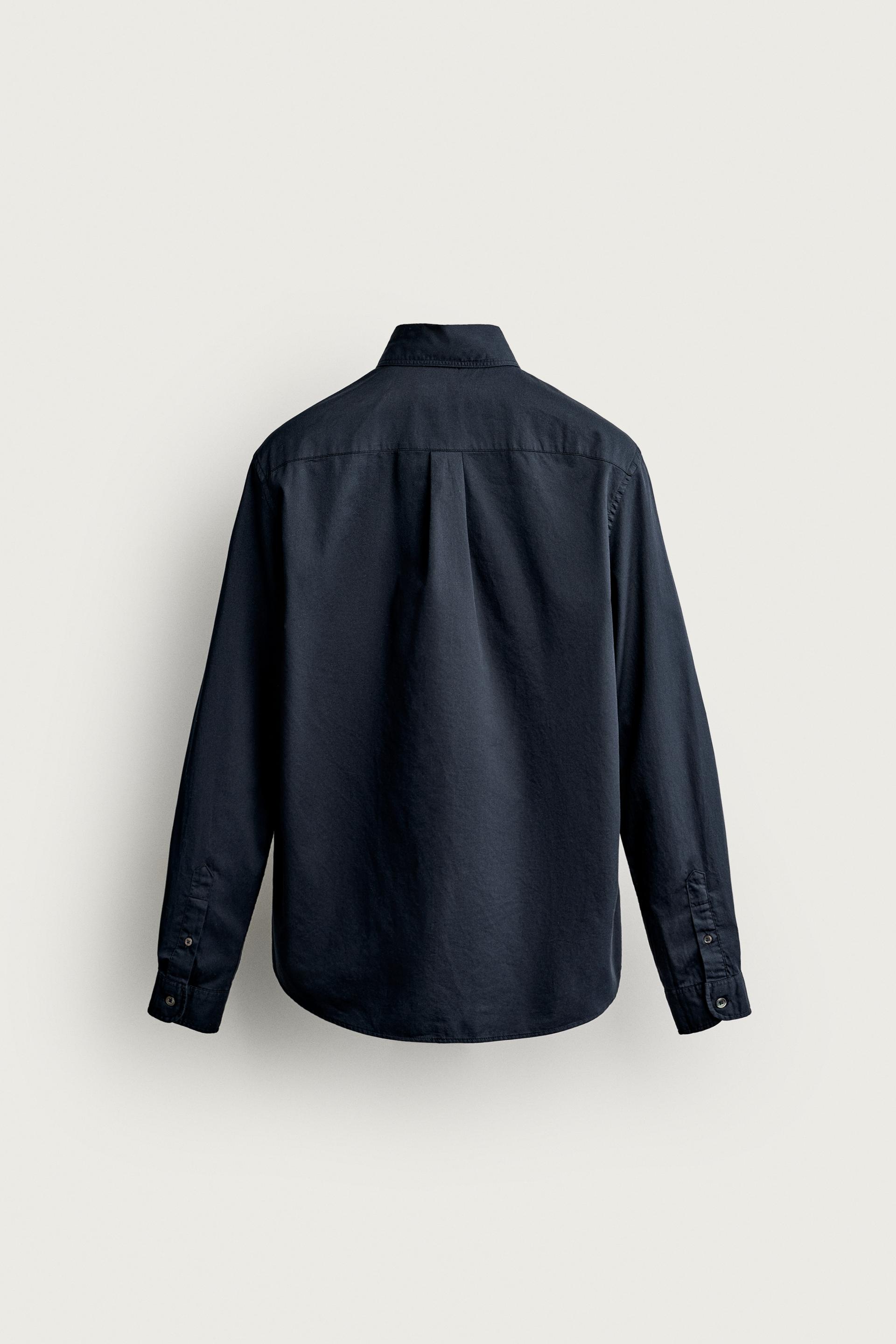 Zara Relaxed Pocket Shirt — Navy