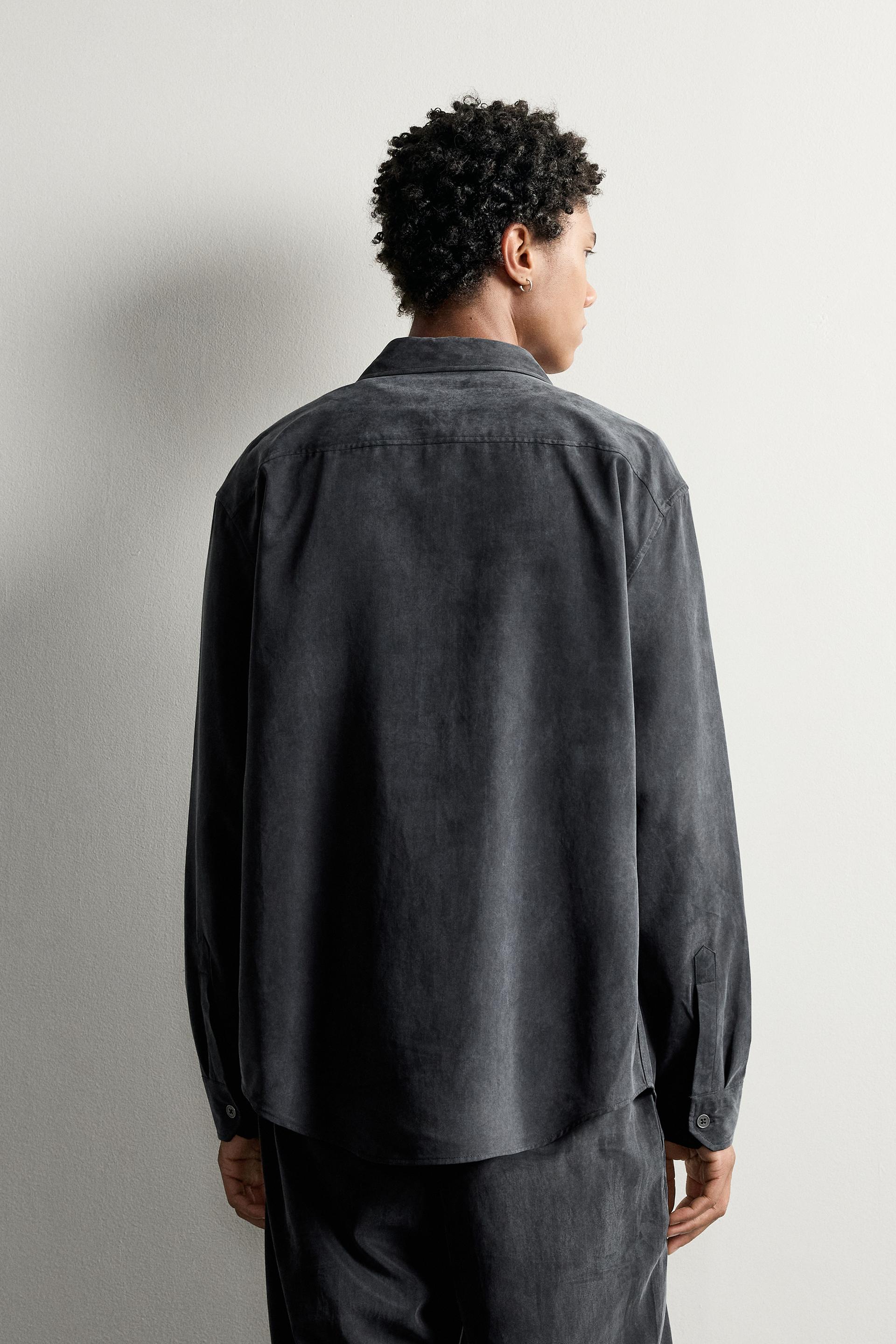 Zara CHEMISE FLUIDE COUPE DÉCONTRACTÉE — Midnight