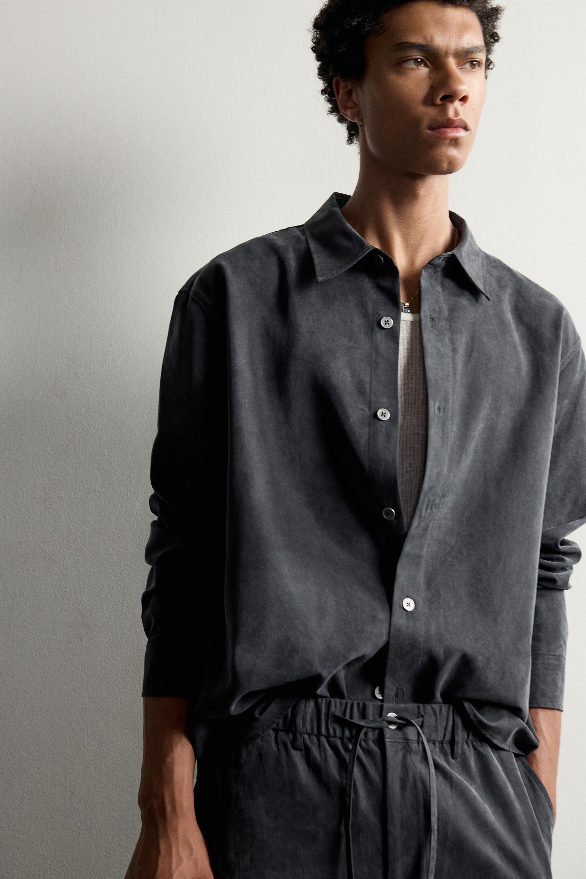 Zara CHEMISE FLUIDE COUPE DÉCONTRACTÉE — Midnight