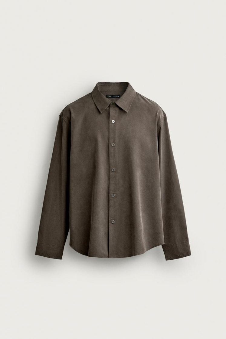 Zara CHEMISE FLUIDE COUPE DÉCONTRACTÉE — Brown