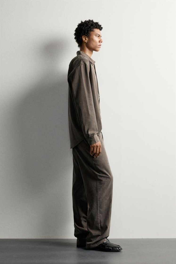 Zara CHEMISE FLUIDE COUPE DÉCONTRACTÉE — Brown