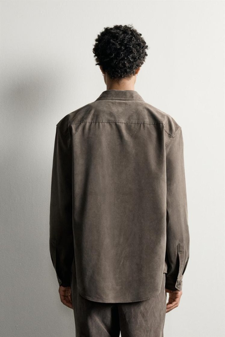 Zara CHEMISE FLUIDE COUPE DÉCONTRACTÉE — Brown