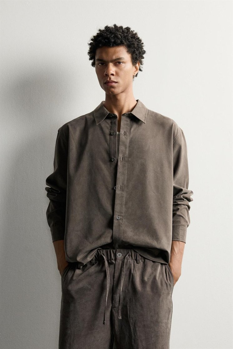 Zara CHEMISE FLUIDE COUPE DÉCONTRACTÉE — Brown