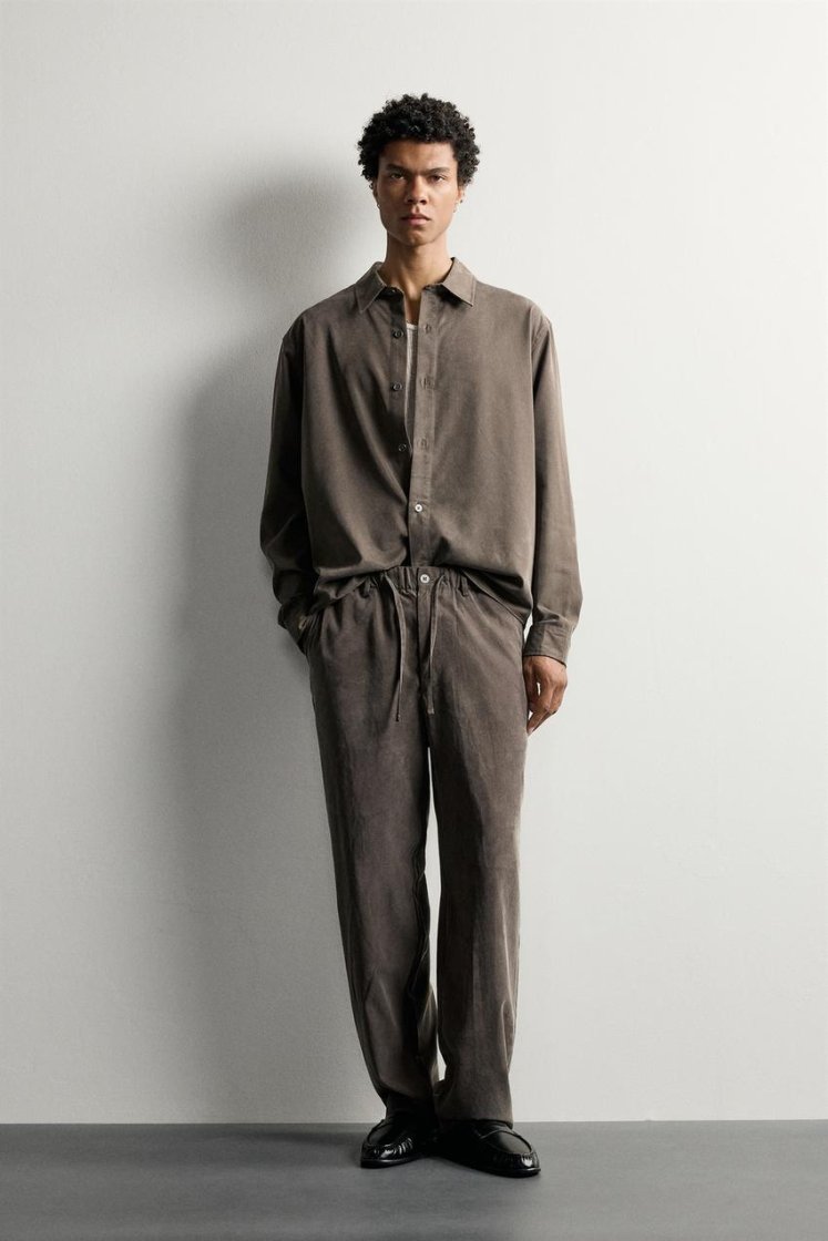 Zara CHEMISE FLUIDE COUPE DÉCONTRACTÉE — Brown