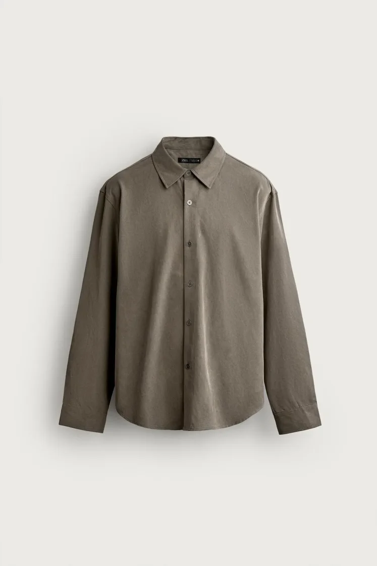 Zara CHEMISE FLUIDE COUPE DÉCONTRACTÉE — Grey
