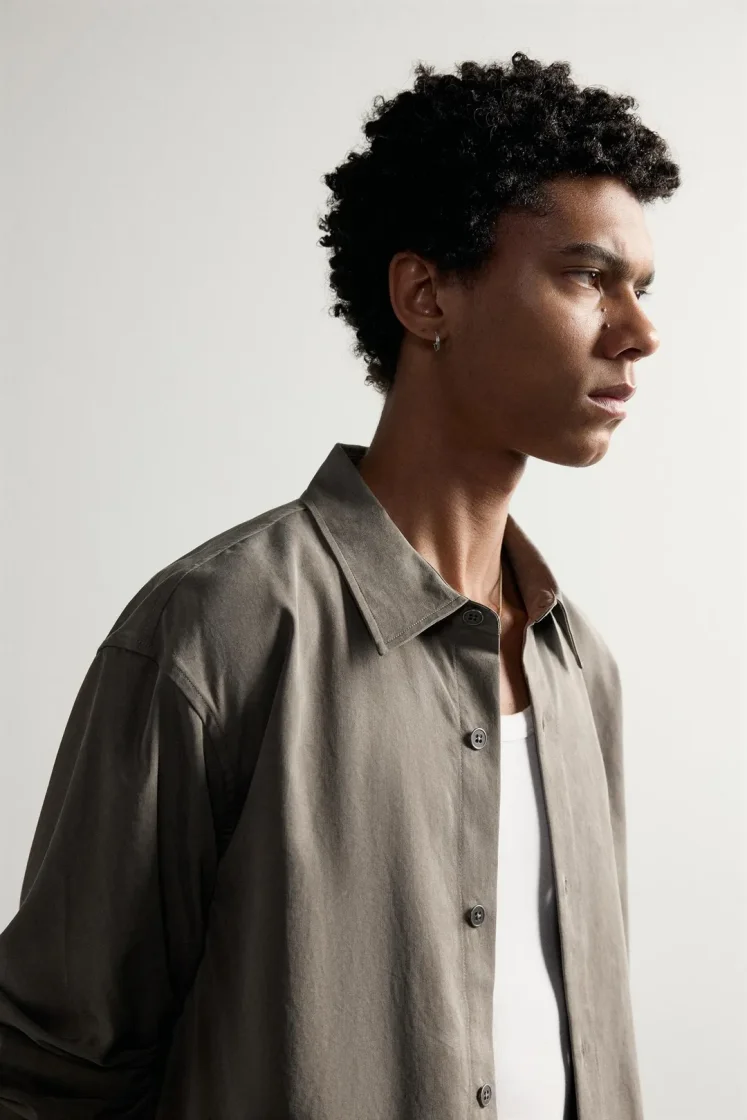 Zara CHEMISE FLUIDE COUPE DÉCONTRACTÉE — Grey