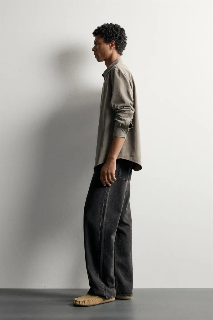 Zara CHEMISE FLUIDE COUPE DÉCONTRACTÉE — Grey