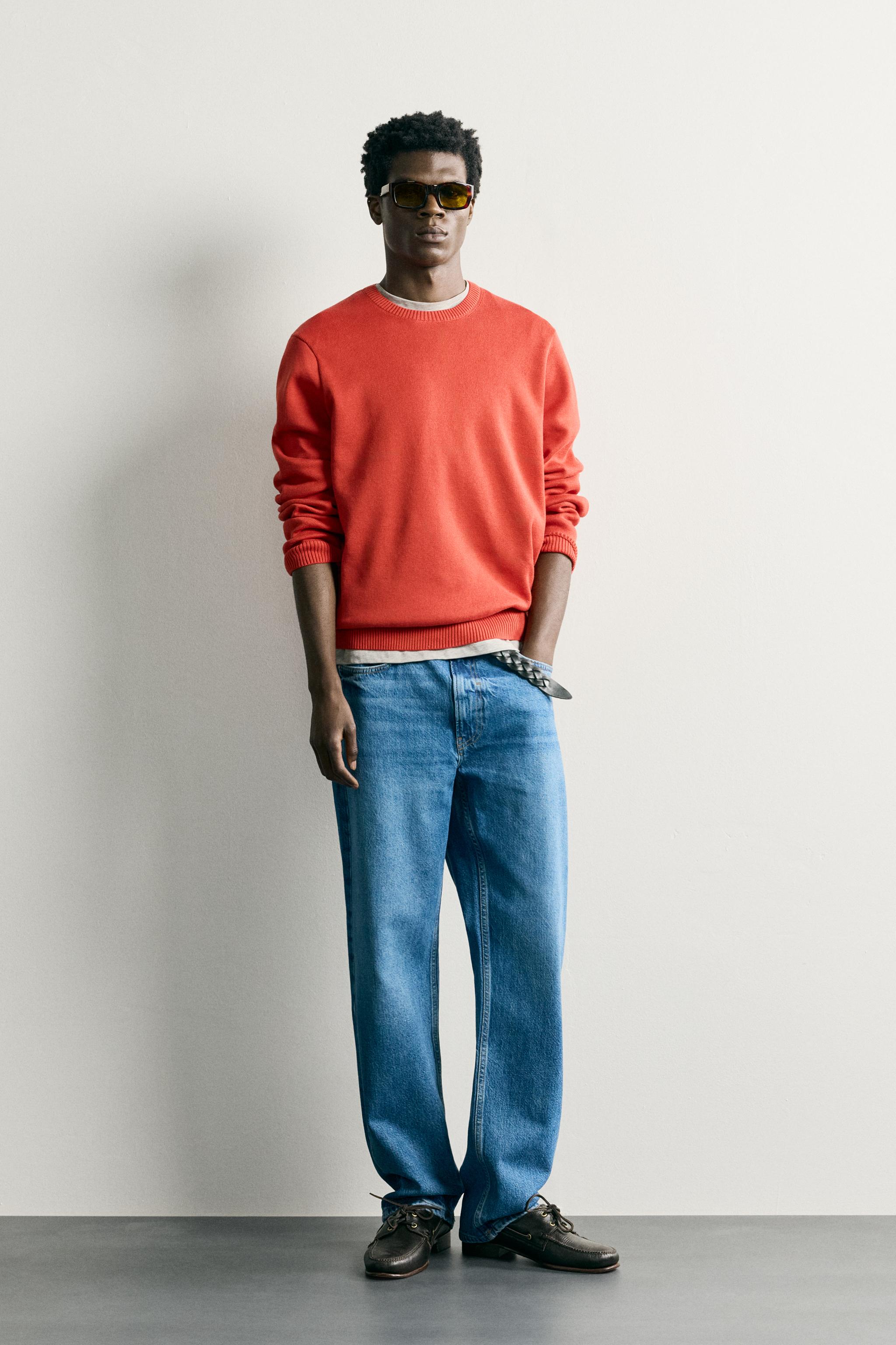 Zara Structured Cotton Knit — Red