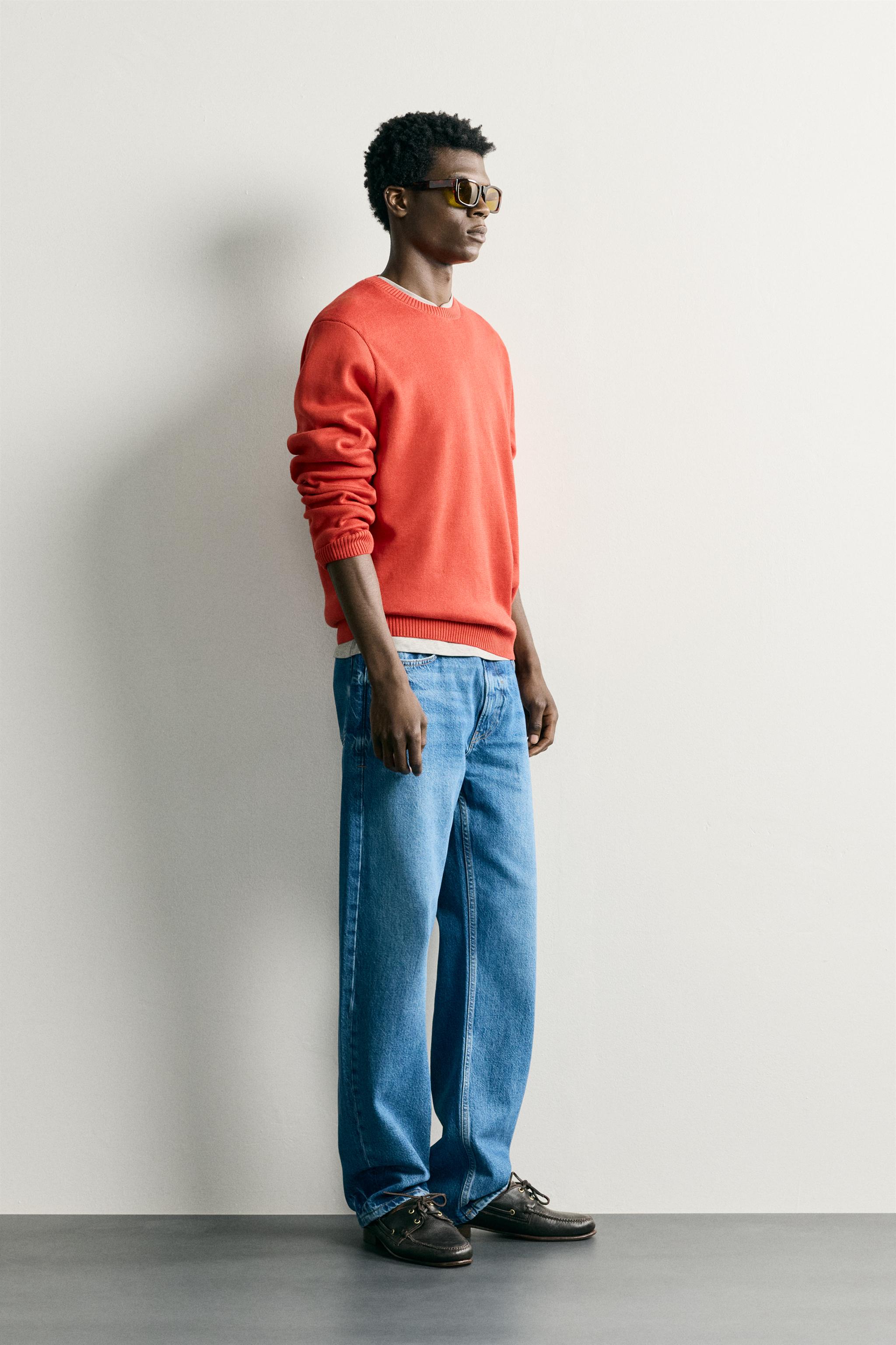 Zara Structured Cotton Knit — Red